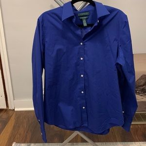Ralph Lauren no iron Button Down Shirt royal blue XL